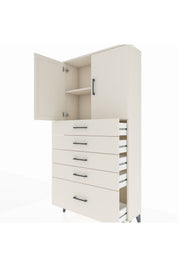 Arges Dolap 2 Raflı 5 Çekmeceli 2 Kapaklı 88x30x182 - S24M012V1A