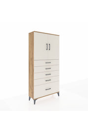 Arges Dolap 2 Raflı 5 Çekmeceli 2 Kapaklı 88x30x182 - S24M012V7A