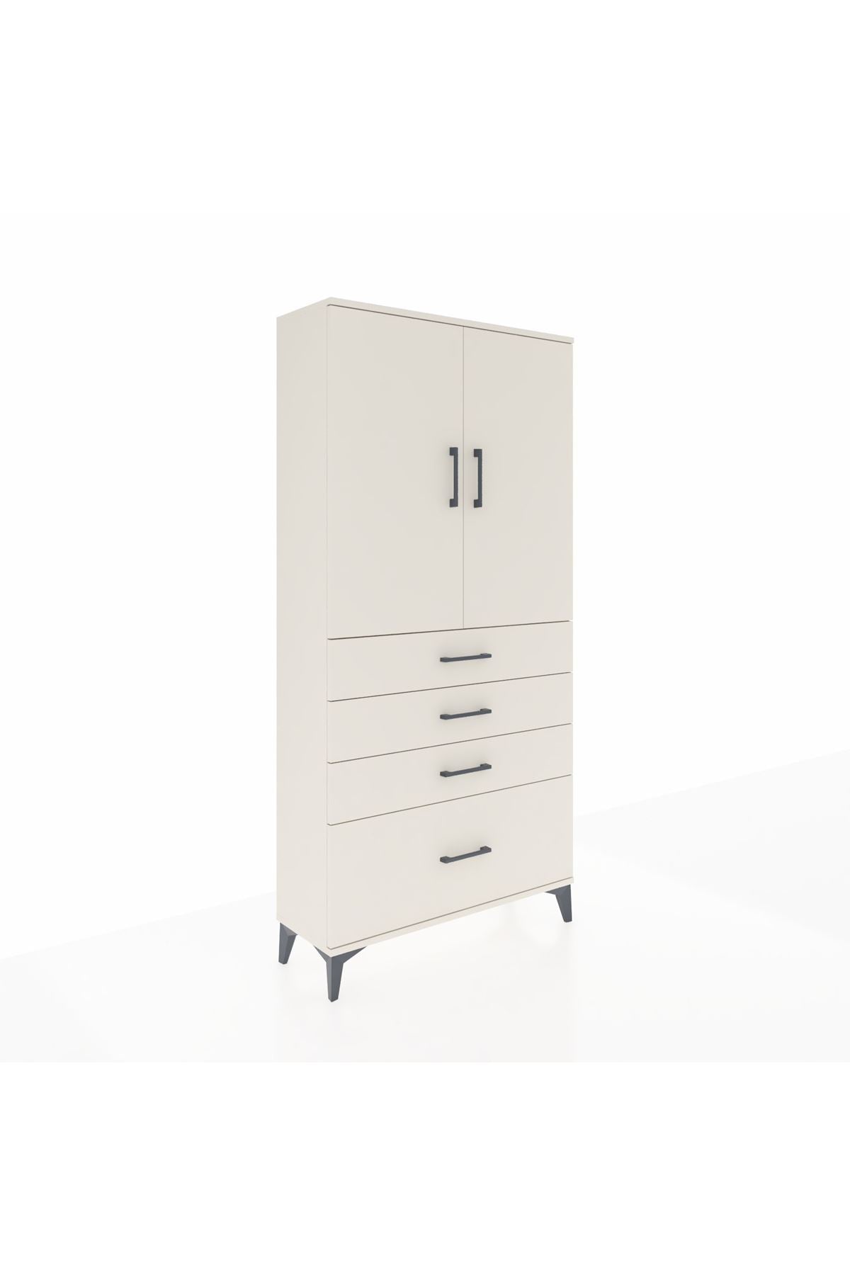 Arges Dolap 3 Raflı 4 Çekmeceli 2 Kapaklı 88x30x182 - S24M013V1A