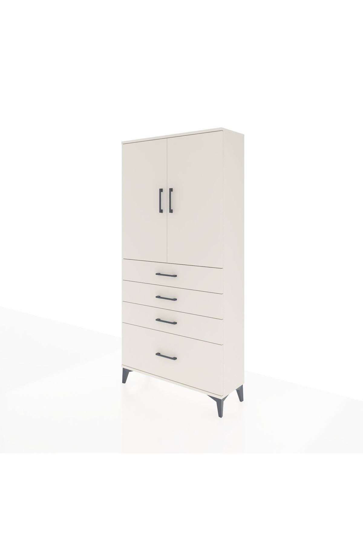 Arges Dolap 3 Raflı 4 Çekmeceli 2 Kapaklı 88x30x182 - S24M013V1A