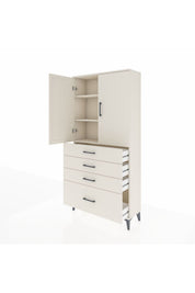 Arges Dolap 3 Raflı 4 Çekmeceli 2 Kapaklı 88x30x182 - S24M013V1A