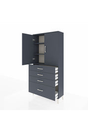 Arges Dolap 3 Raflı 4 Çekmeceli 2 Kapaklı 88x30x182 - S24M013V5A