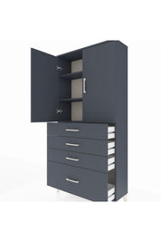 Arges Dolap 3 Raflı 4 Çekmeceli 2 Kapaklı 88x30x182 - S24M013V5A