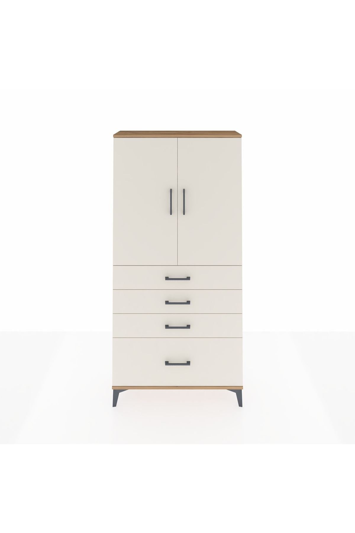 Arges Dolap 3 Raflı 4 Çekmeceli 2 Kapaklı 88x30x182 - S24M013V7A