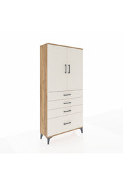 Arges Dolap 3 Raflı 4 Çekmeceli 2 Kapaklı 88x30x182 - S24M013V7A