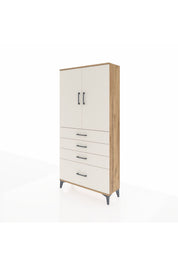 Arges Dolap 3 Raflı 4 Çekmeceli 2 Kapaklı 88x30x182 - S24M013V7A