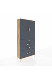 Arges Dolap 3 Raflı 4 Çekmeceli 2 Kapaklı 88x30x182 - S24M013V8A