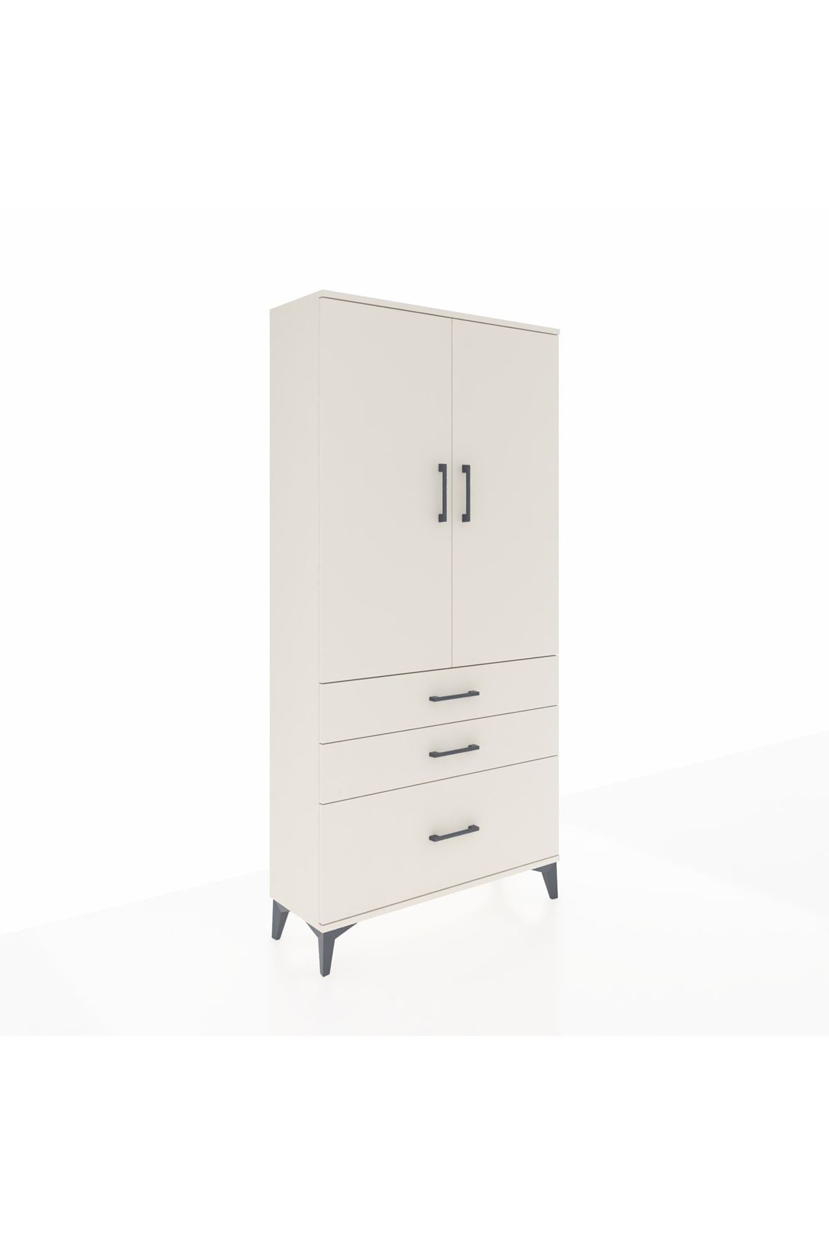Arges Dolap 3 Raflı 3 Çekmeceli 2 Kapaklı 88x30x182 - S24M014V1A