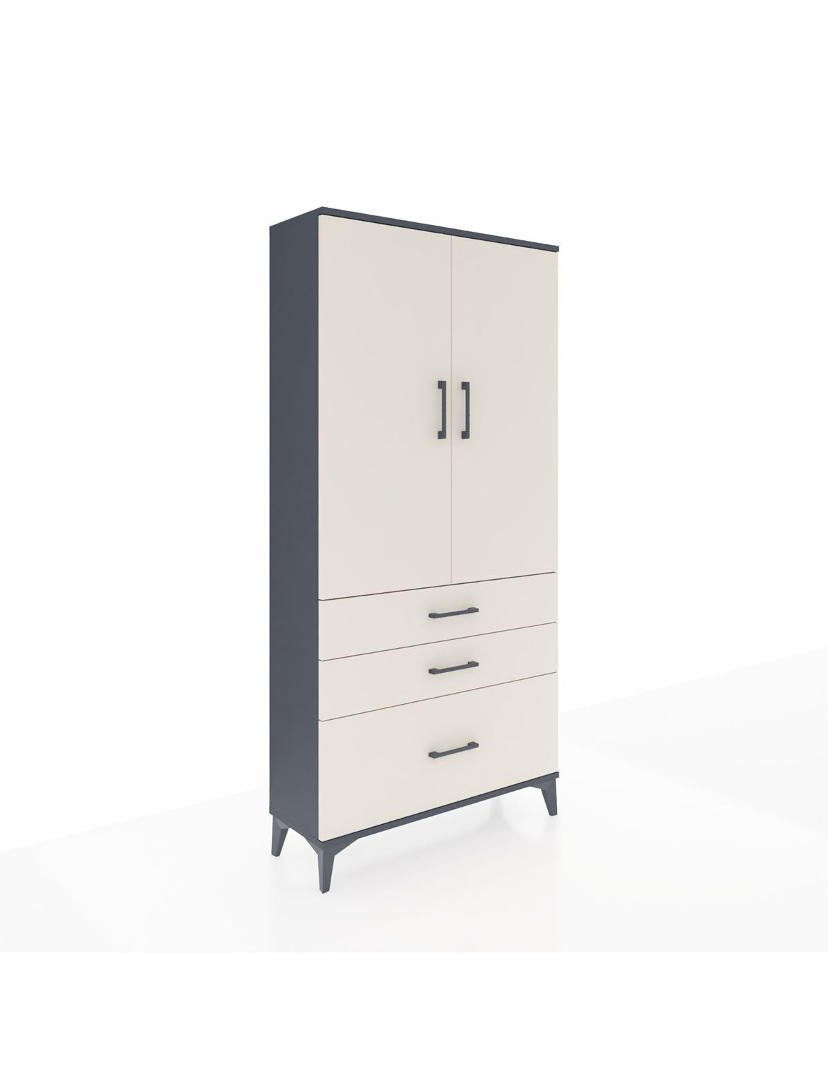Arges Dolap 3 Raflı 3 Çekmeceli 2 Kapaklı 88x30x182 - S24M014V4A