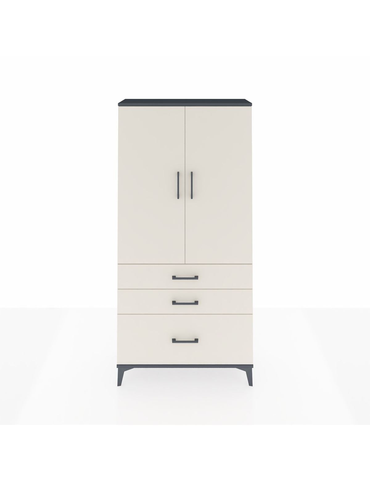Arges Dolap 3 Raflı 3 Çekmeceli 2 Kapaklı 88x30x182 - S24M014V4A