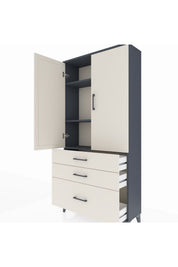 Arges Dolap 3 Raflı 3 Çekmeceli 2 Kapaklı 88x30x182 - S24M014V4A