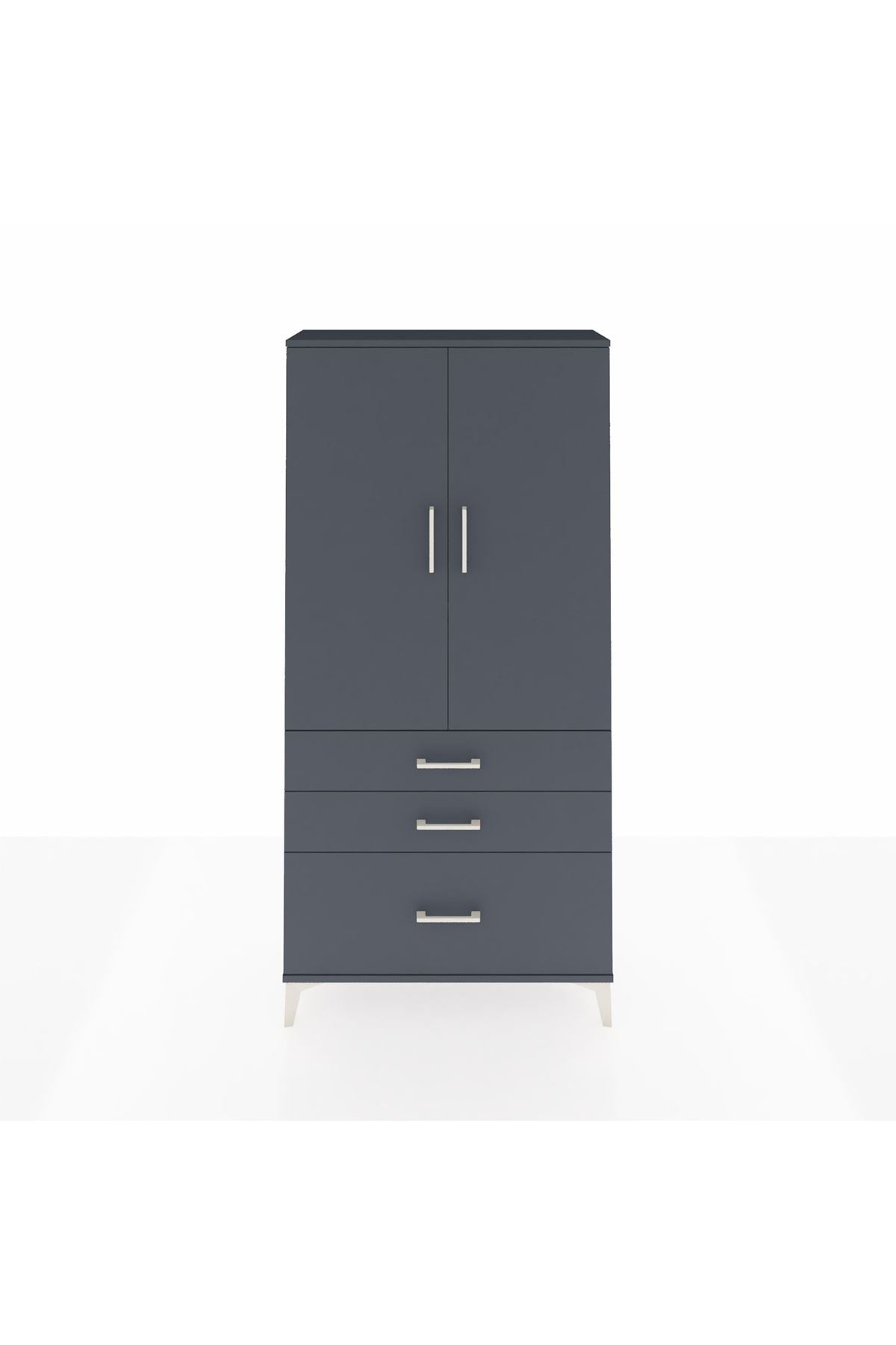 Arges Dolap 3 Raflı 3 Çekmeceli 2 Kapaklı 88x30x182 - S24M014V5A