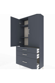 Arges Dolap 3 Raflı 3 Çekmeceli 2 Kapaklı 88x30x182 - S24M014V5A