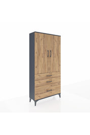 Arges Dolap 3 Raflı 3 Çekmeceli 2 Kapaklı 88x30x182 - S24M014V6A