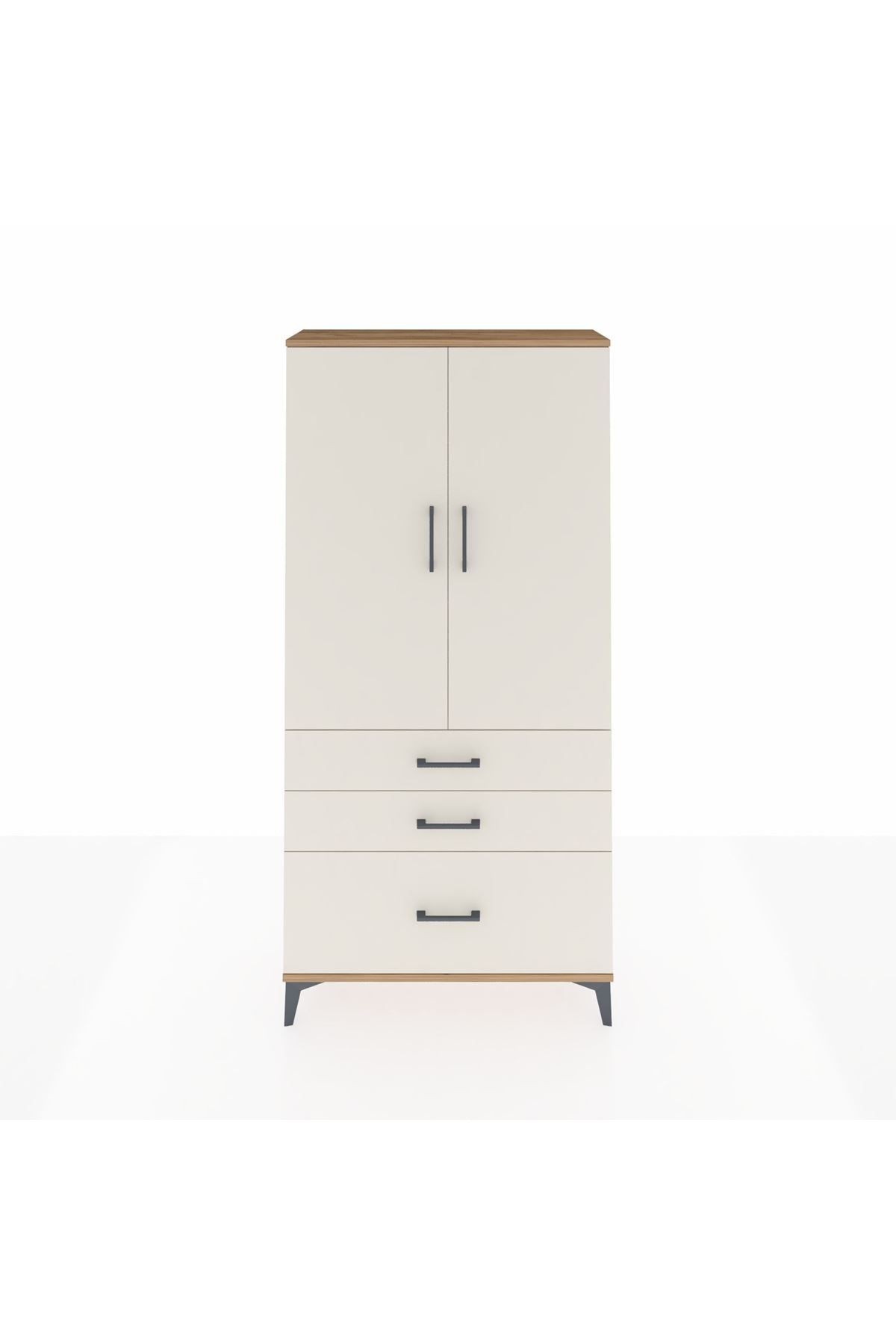 Arges Dolap 3 Raflı 3 Çekmeceli 2 Kapaklı 88x30x182 - S24M014V7A