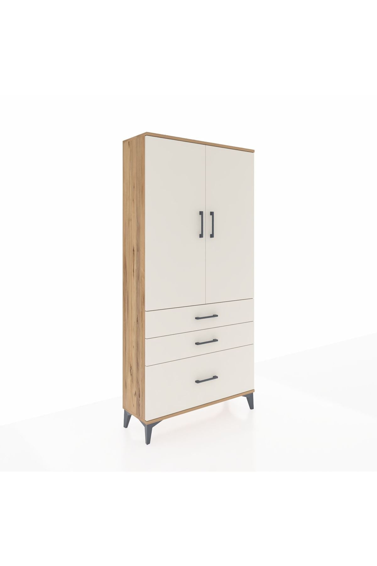 Arges Dolap 3 Raflı 3 Çekmeceli 2 Kapaklı 88x30x182 - S24M014V7A
