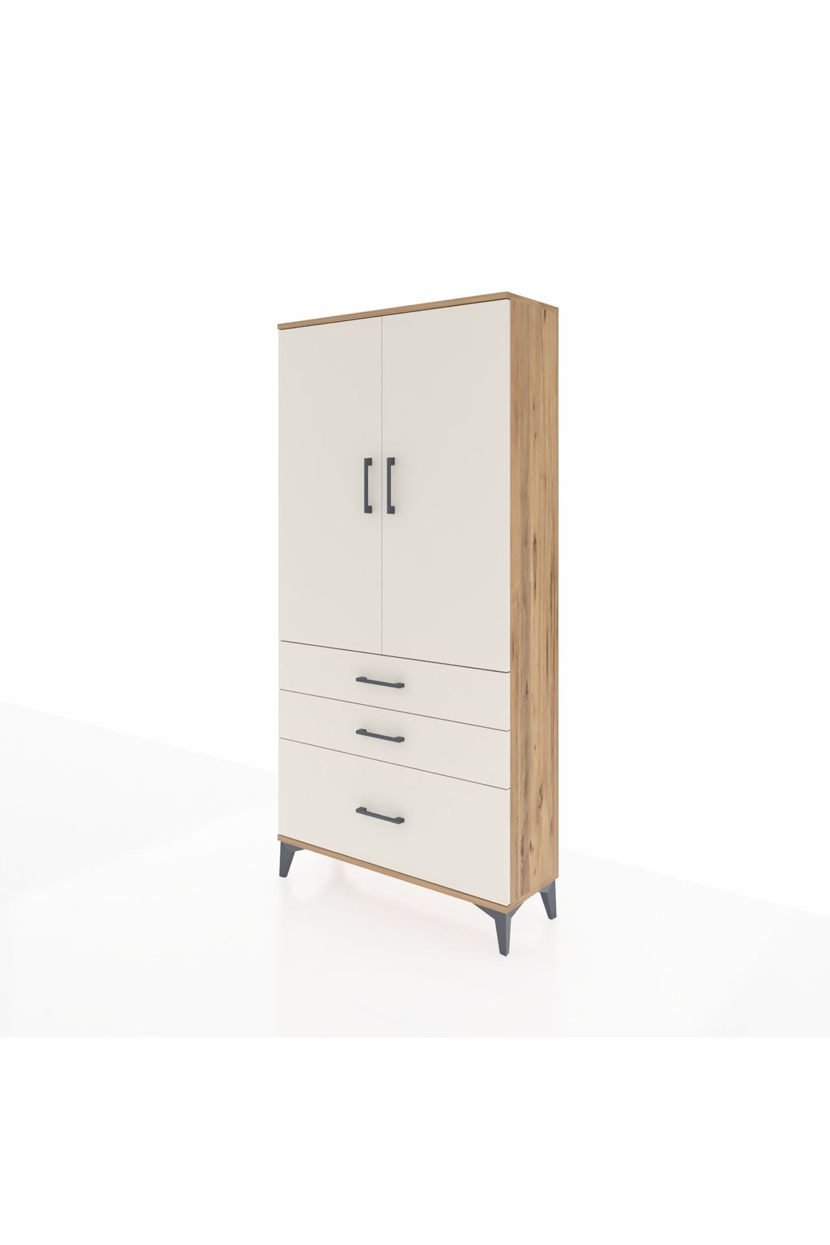 Arges Dolap 3 Raflı 3 Çekmeceli 2 Kapaklı 88x30x182 - S24M014V7A