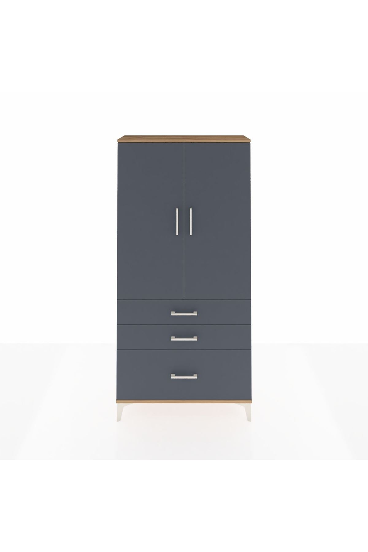 Arges Dolap 3 Raflı 3 Çekmeceli 2 Kapaklı 88x30x182 - S24M014V8A