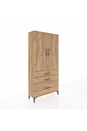 Arges Dolap 3 Raflı 3 Çekmeceli 2 Kapaklı 88x30x182 - S24M014V9A