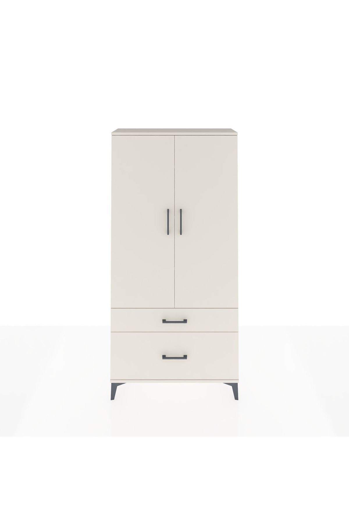 Arges Dolap 4 Raflı 2 Çekmeceli 2 Kapaklı 88x30x182 - S24M015V1A