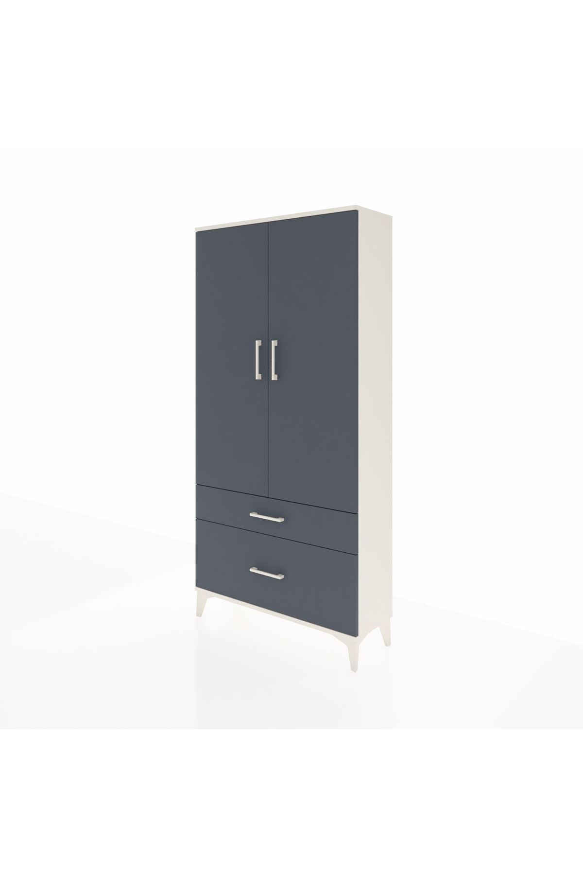 Arges Dolap 4 Raflı 2 Çekmeceli 2 Kapaklı 88x30x182 - S24M015V2A