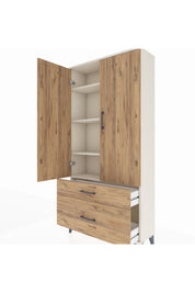 Arges Dolap 4 Raflı 2 Çekmeceli 2 Kapaklı 88x30x182 - S24M015V3A