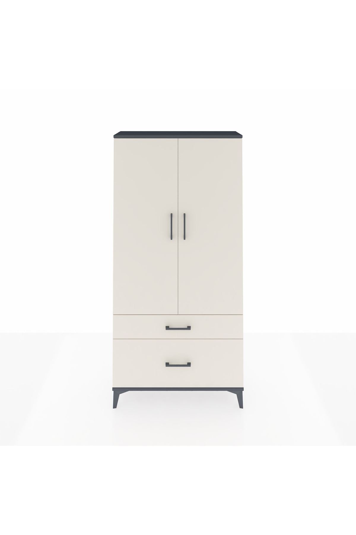 Arges Dolap 4 Raflı 2 Çekmeceli 2 Kapaklı 88x30x182 - S24M015V4A