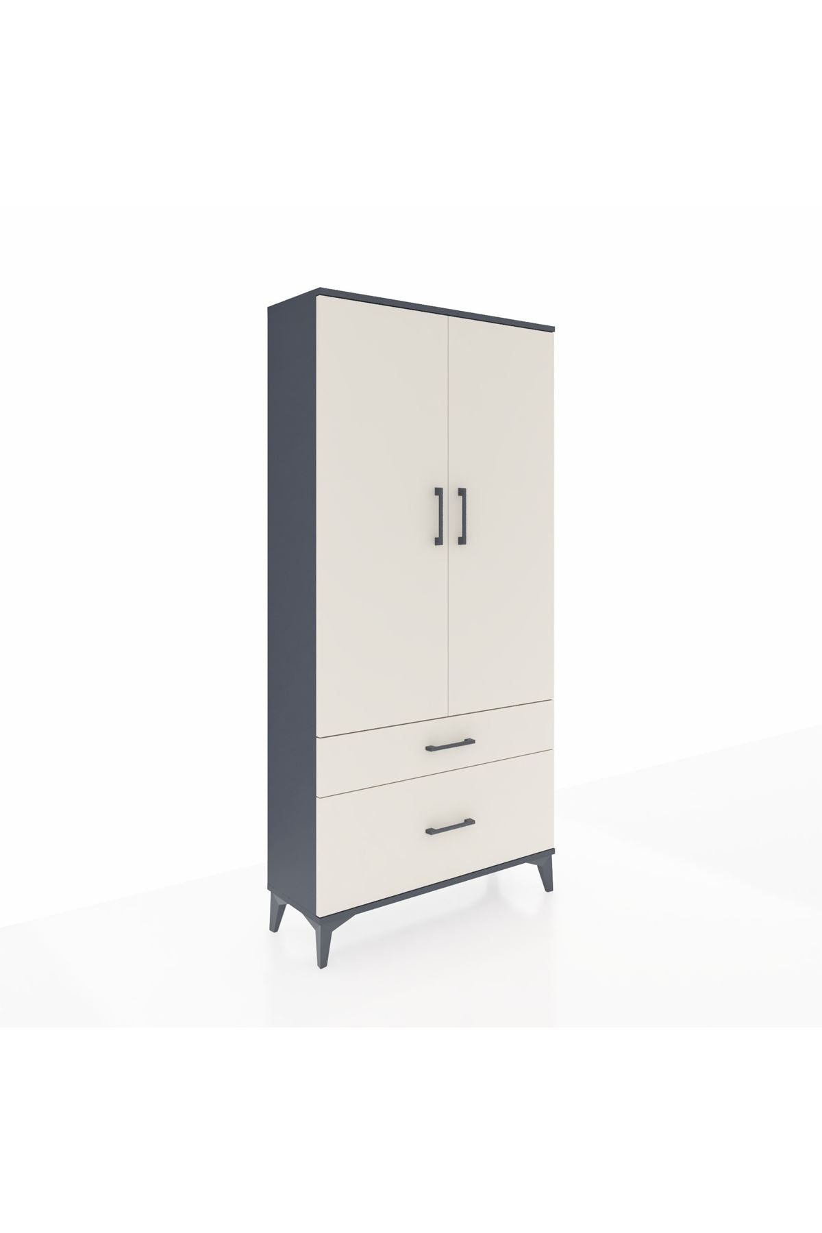 Arges Dolap 4 Raflı 2 Çekmeceli 2 Kapaklı 88x30x182 - S24M015V4A