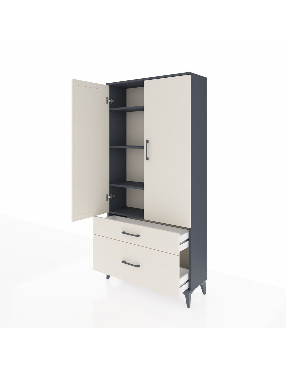 Arges Dolap 4 Raflı 2 Çekmeceli 2 Kapaklı 88x30x182 - S24M015V4A