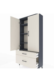 Arges Dolap 4 Raflı 2 Çekmeceli 2 Kapaklı 88x30x182 - S24M015V4A