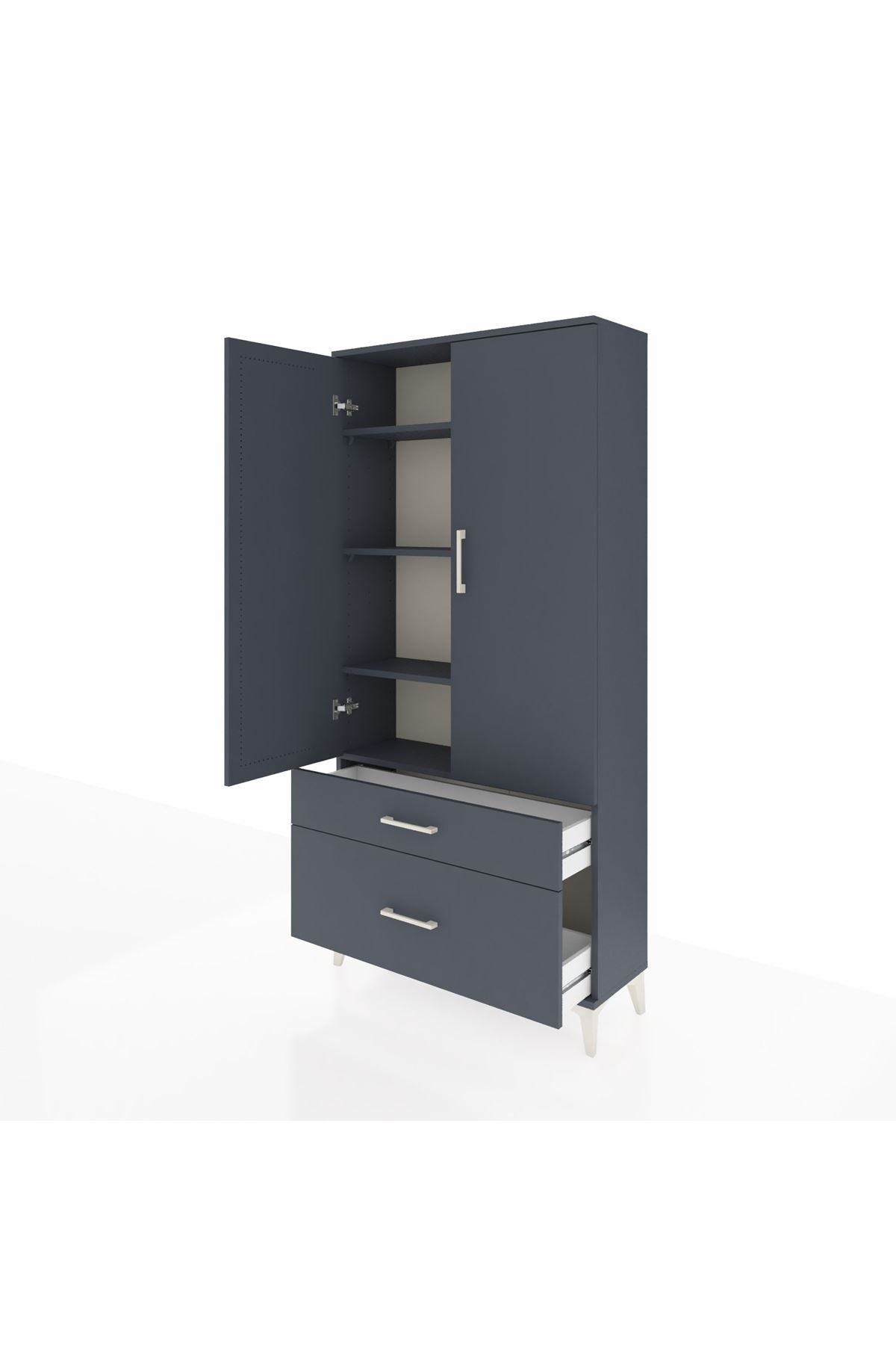 Arges Dolap 4 Raflı 2 Çekmeceli 2 Kapaklı 88x30x182 - S24M015V5A