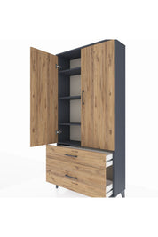 Arges Dolap 4 Raflı 2 Çekmeceli 2 Kapaklı 88x30x182 - S24M015V6A