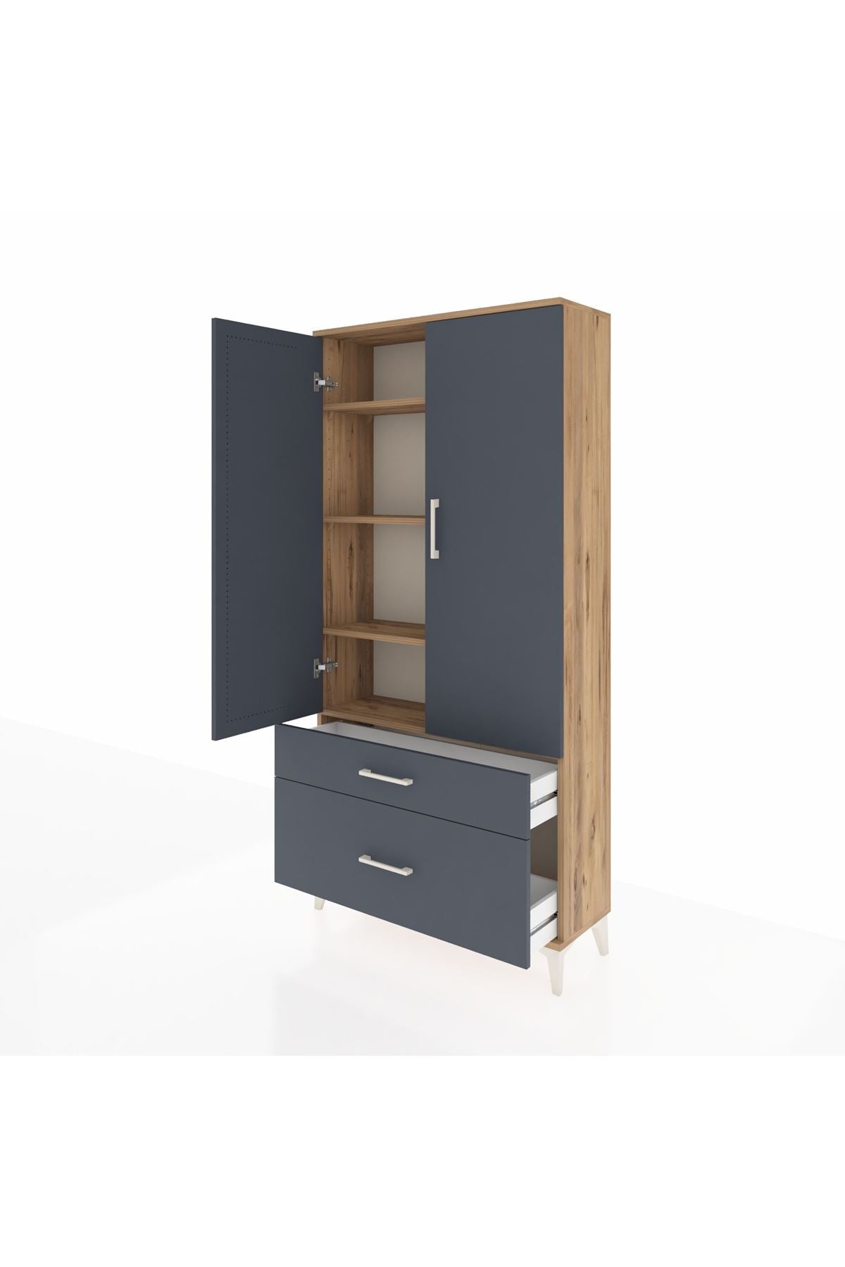 Arges Dolap 4 Raflı 2 Çekmeceli 2 Kapaklı 88x30x182 - S24M015V8A