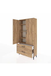 Arges Dolap 4 Raflı 2 Çekmeceli 2 Kapaklı 88x30x182 - S24M015V9A