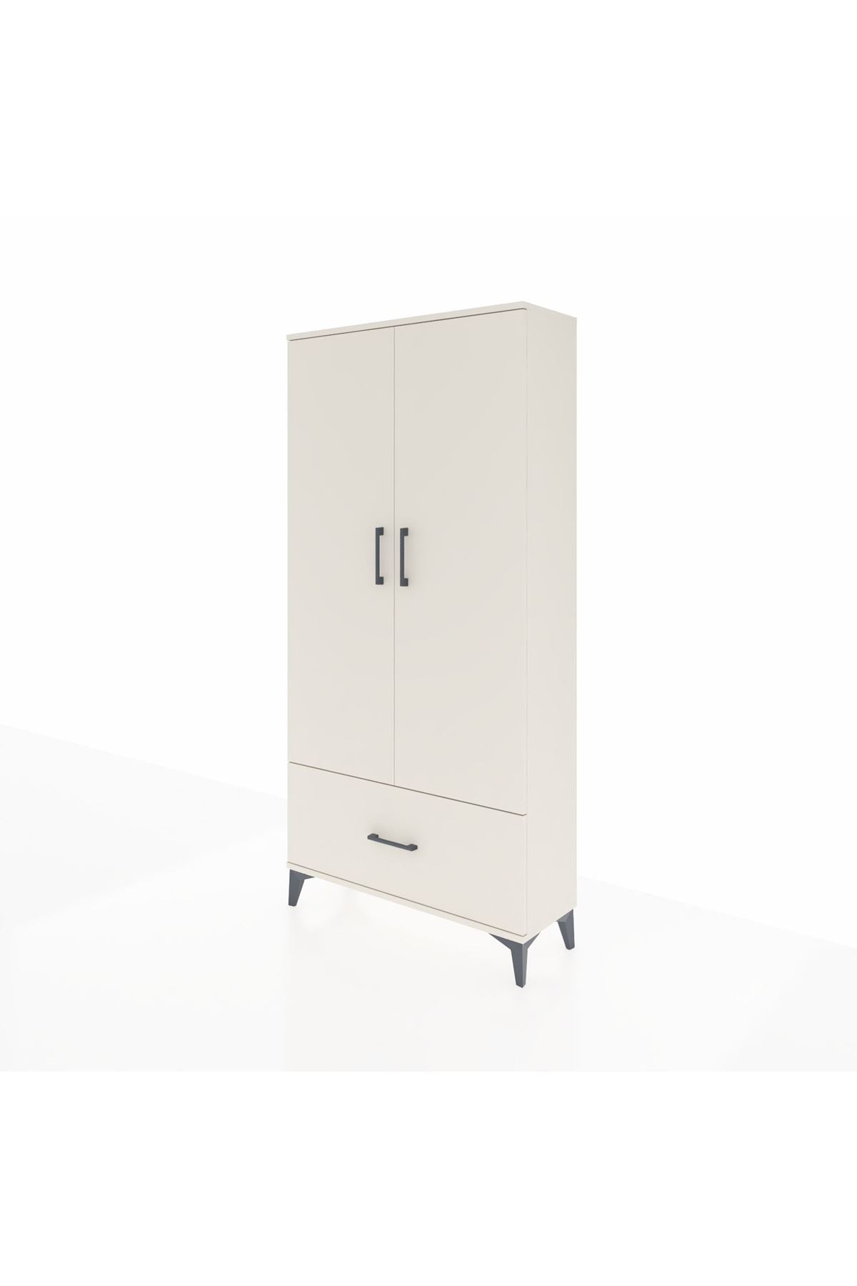 Arges Dolap 4 Raflı Tek Çekmeceli 2 Kapaklı 88x30x182 - S24M016V1A