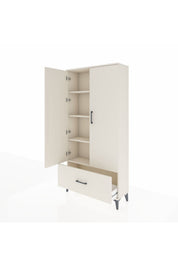 Arges Dolap 4 Raflı Tek Çekmeceli 2 Kapaklı 88x30x182 - S24M016V1A