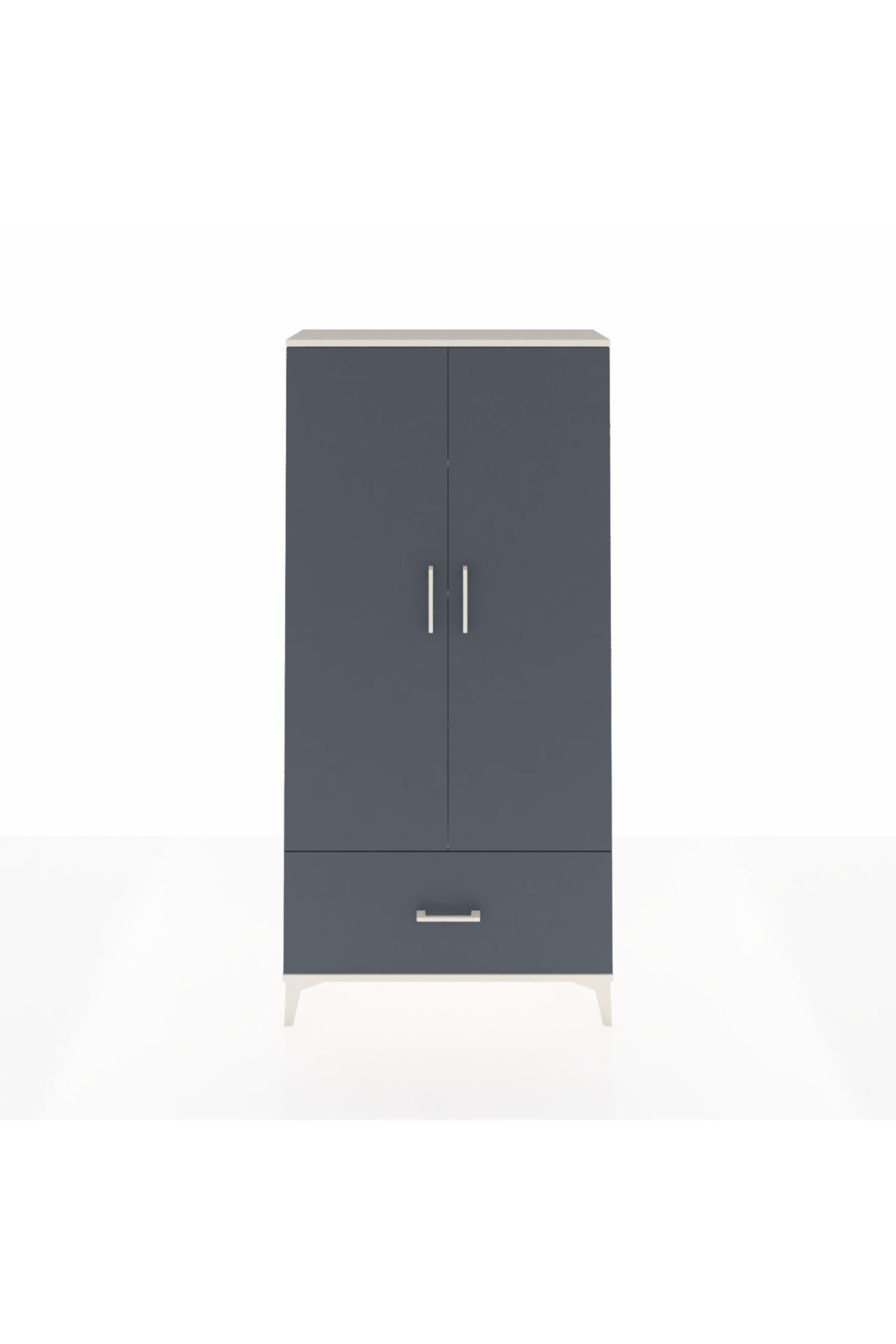 Arges Dolap 4 Raflı Tek Çekmeceli 2 Kapaklı 88x30x182 - S24M016V2A