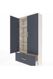 Arges Dolap 4 Raflı Tek Çekmeceli 2 Kapaklı 88x30x182 - S24M016V2A