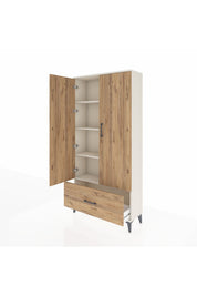 Arges Dolap 4 Raflı Tek Çekmeceli 2 Kapaklı 88x30x182 - S24M016V3A