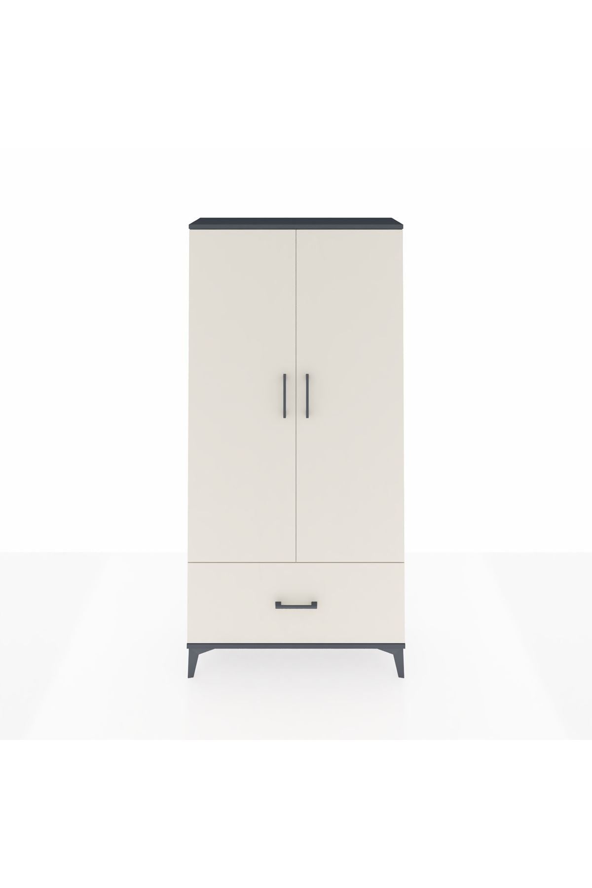 Arges Dolap 4 Raflı Tek Çekmeceli 2 Kapaklı 88x30x182 - S24M016V4A