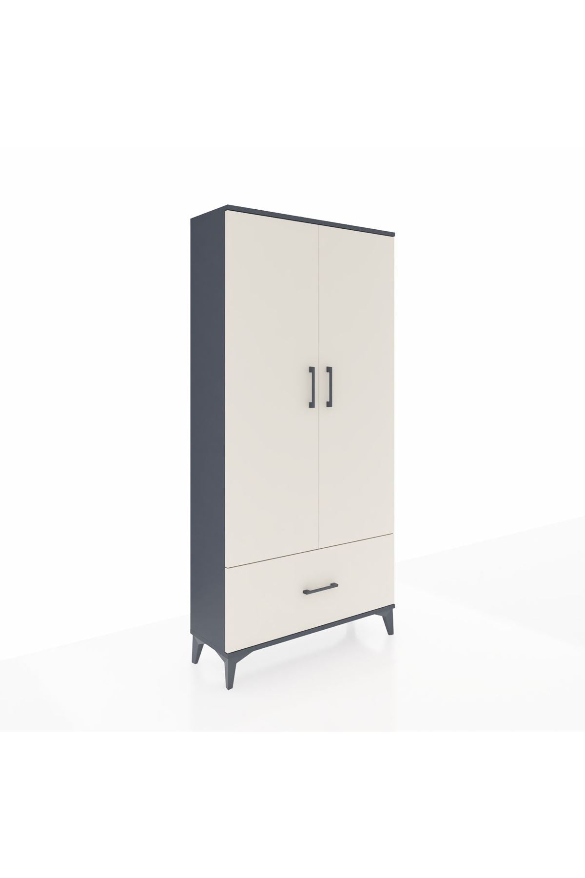 Arges Dolap 4 Raflı Tek Çekmeceli 2 Kapaklı 88x30x182 - S24M016V4A