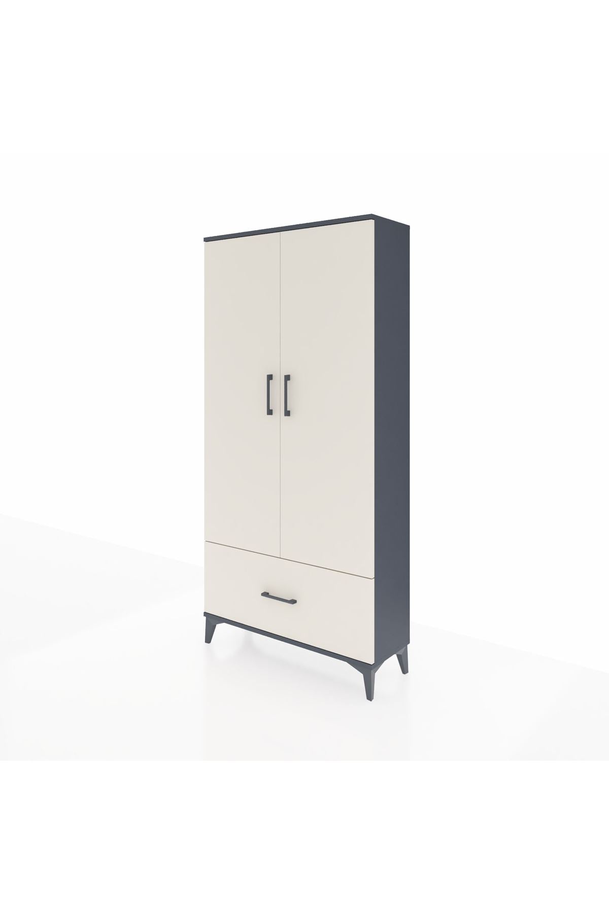 Arges Dolap 4 Raflı Tek Çekmeceli 2 Kapaklı 88x30x182 - S24M016V4A