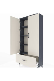 Arges Dolap 4 Raflı Tek Çekmeceli 2 Kapaklı 88x30x182 - S24M016V4A
