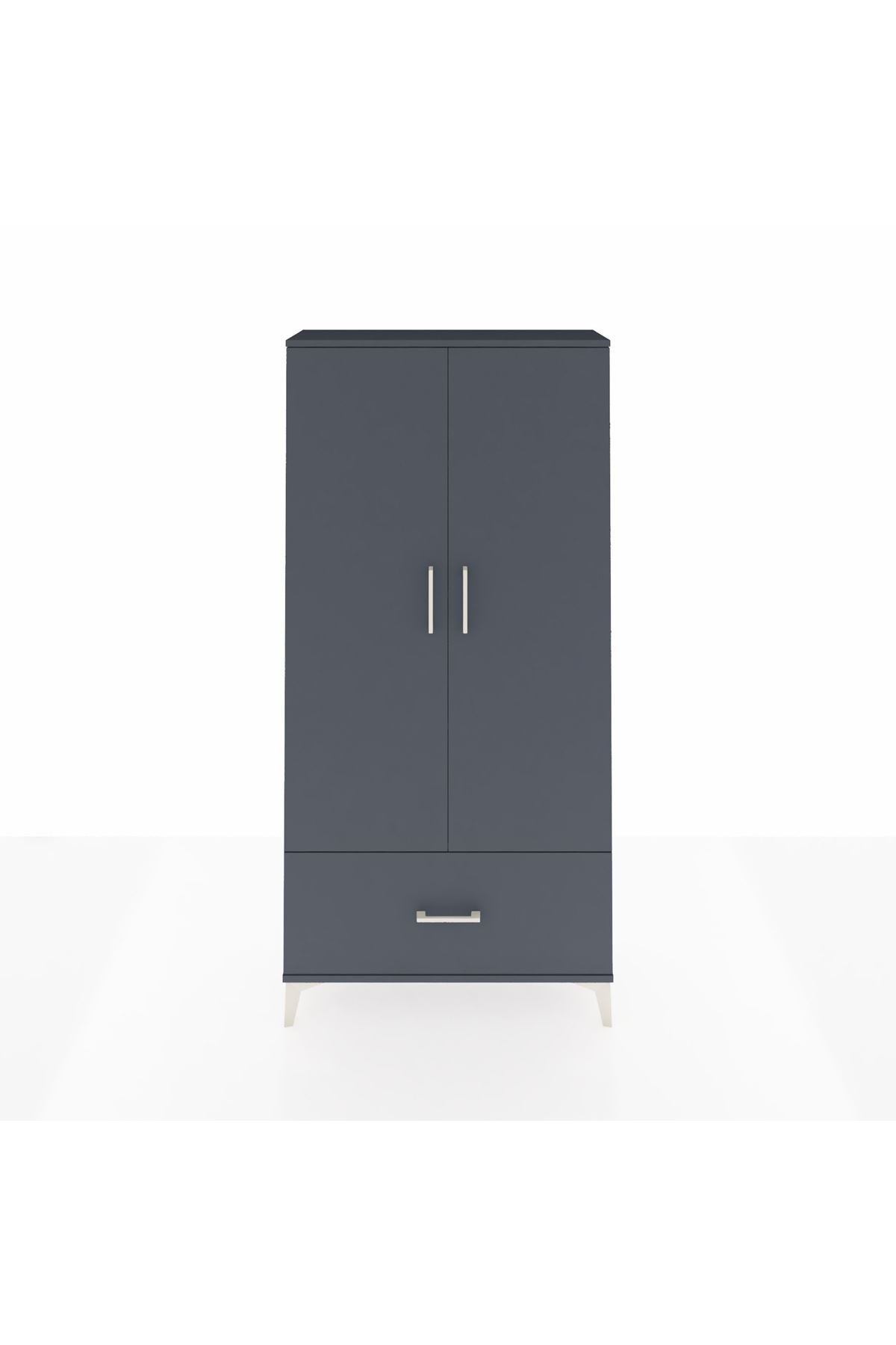 Arges Dolap 4 Raflı Tek Çekmeceli 2 Kapaklı 88x30x182 - S24M016V5A