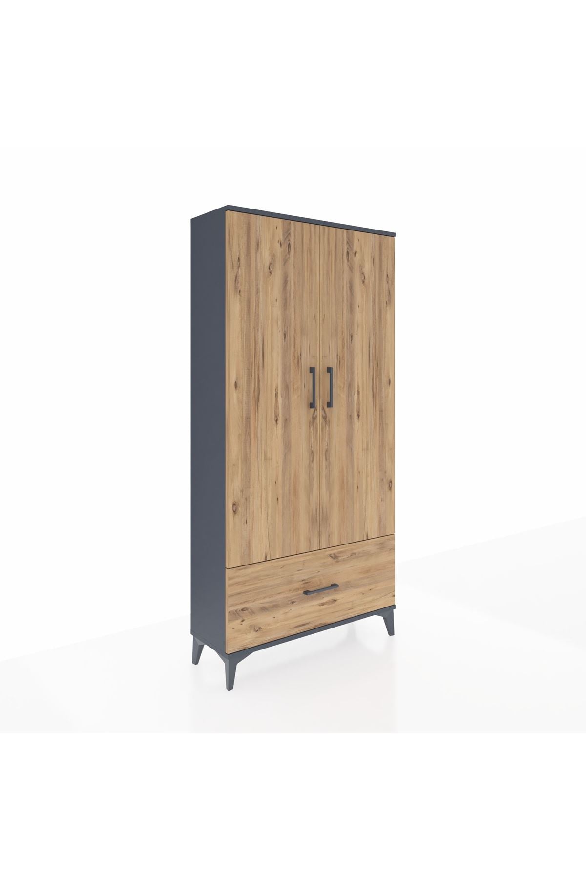 Arges Dolap 4 Raflı Tek Çekmeceli 2 Kapaklı 88x30x182 - S24M016V6A