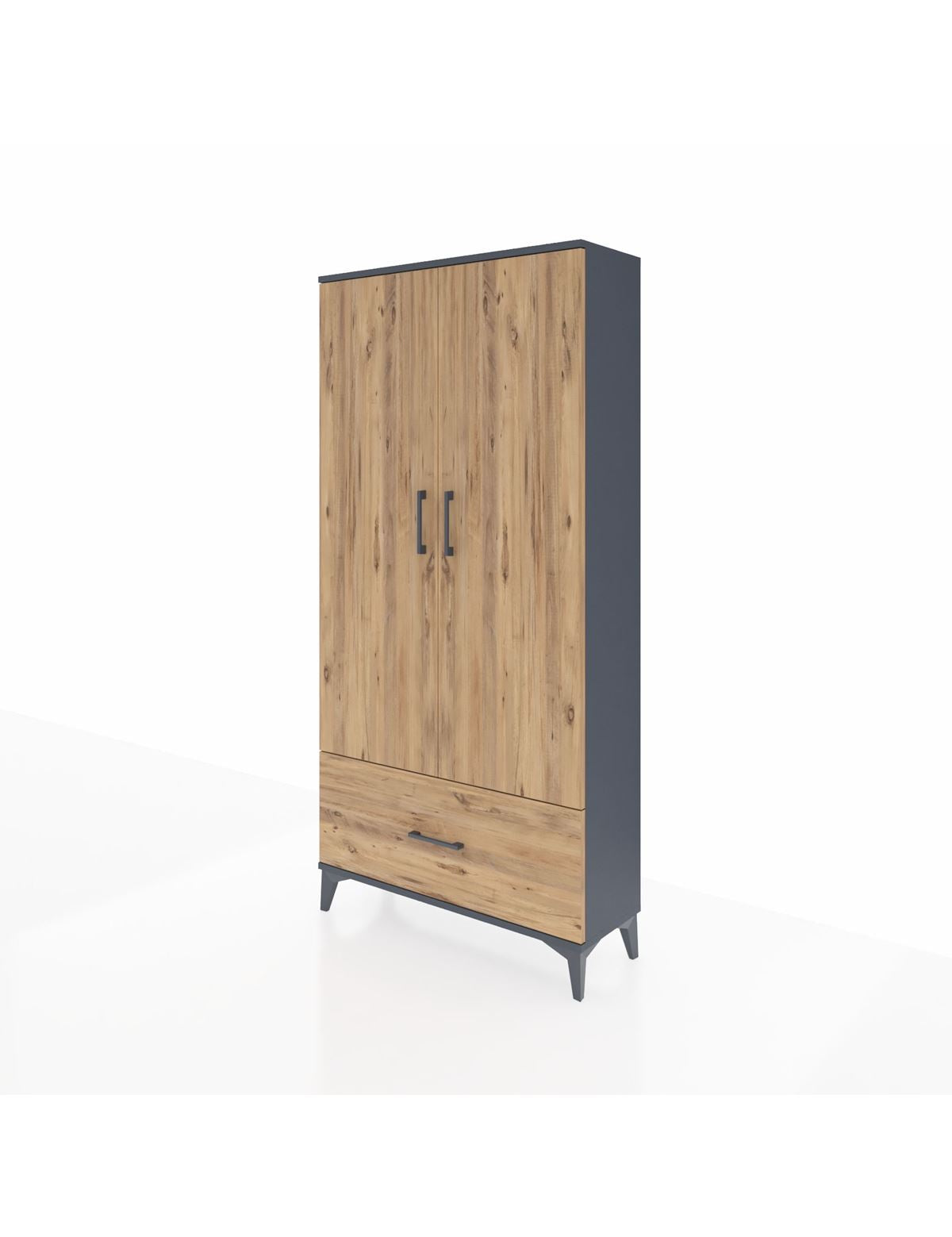 Arges Dolap 4 Raflı Tek Çekmeceli 2 Kapaklı 88x30x182 - S24M016V6A