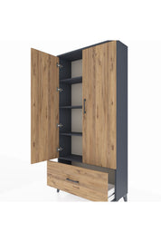 Arges Dolap 4 Raflı Tek Çekmeceli 2 Kapaklı 88x30x182 - S24M016V6A