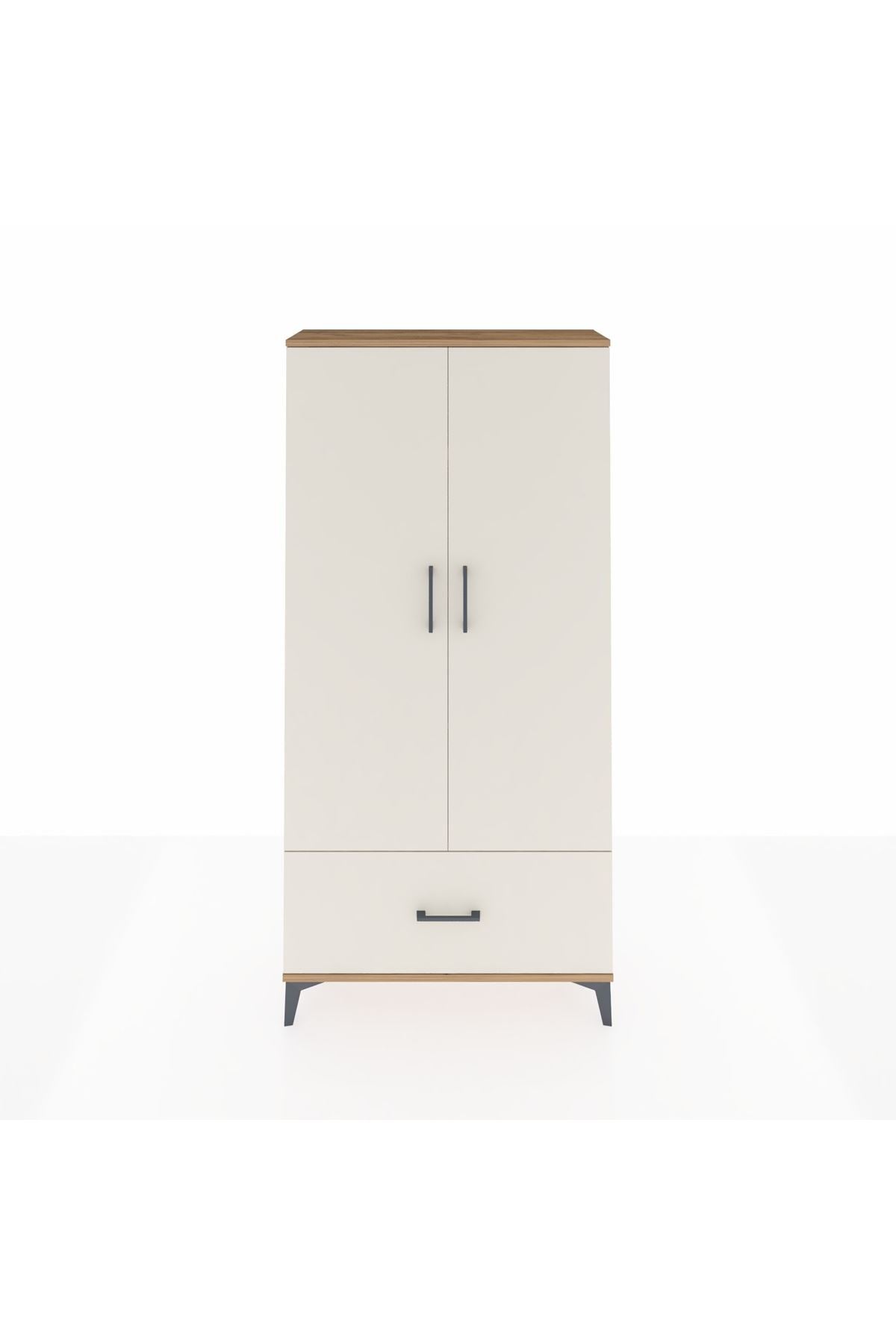 Arges Dolap 4 Raflı Tek Çekmeceli 2 Kapaklı 88x30x182 - S24M016V7A