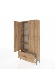 Arges Dolap 4 Raflı Tek Çekmeceli 2 Kapaklı 88x30x182 - S24M016V9A