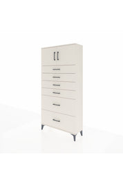 Arges Dolap Tek Raflı 6 Çekmeceli 2 Kapaklı 88x30x182 - S24M017V1A